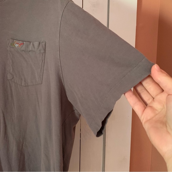 Distressed Men's Work Shirt Gray 100% Cotton Short Sleeve T-Shirt - Picture 3 of 9